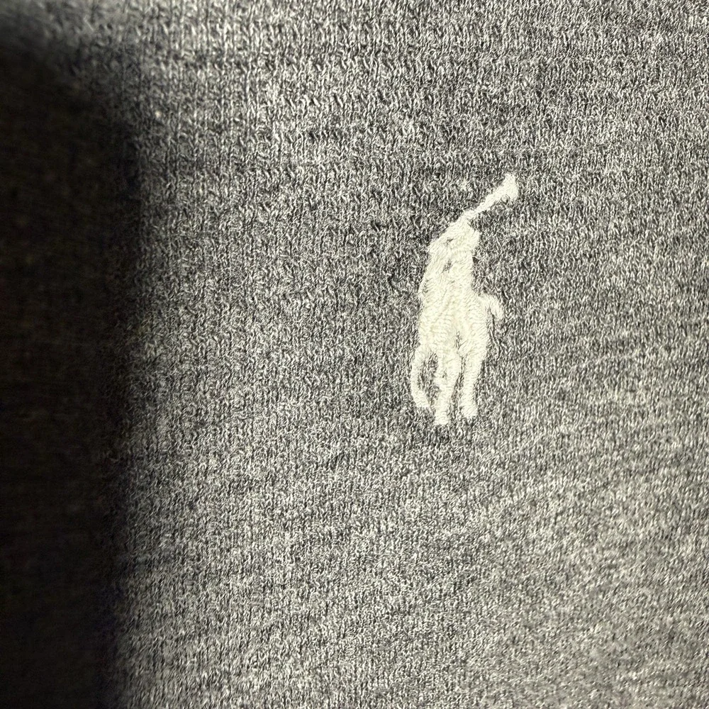 Polo Ralph Lauren Sleepwear Men Med Gray Waffle Knit Thermal Long Sleeve Shirt